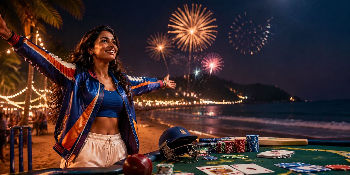 Indian cricket betting on mobile at beach